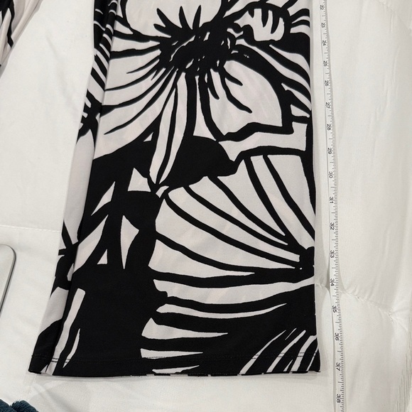 Floral Black and White Women's Pants - Picture 5 of 5